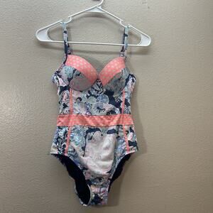 Lilly Pulitzer One Piece Swimsuit Womens‎ 2 Pink Floral Underwire Bathing Suit